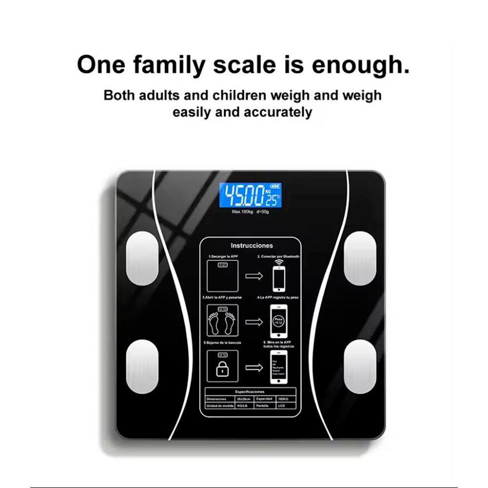 Personenwaage (180 kg) Pro - BMI-Funktion & Bluetooth | Karnz
