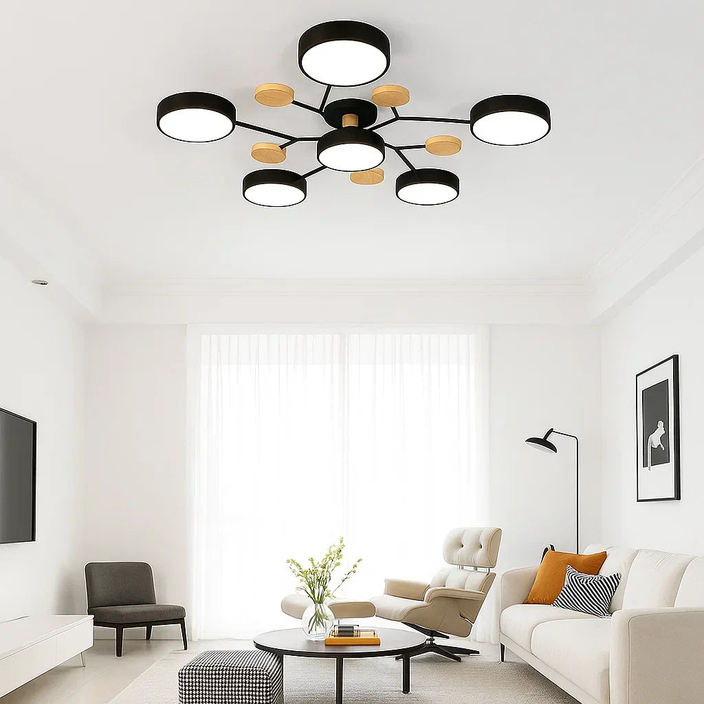 Moderne LED-Deckenleuchte, flache Montage