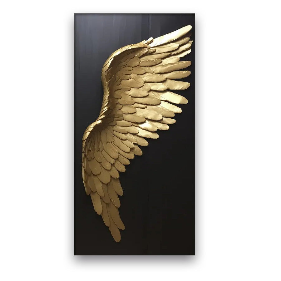 Große Größen Goldene Traum Engel Flügel Wandkunst Fine Art Leinwanddrucke Bilder Für Moderne Apartment Wohnzimmer Leicht Luxus Boutique Mode Haus Kunst Dekoration | Karnz
