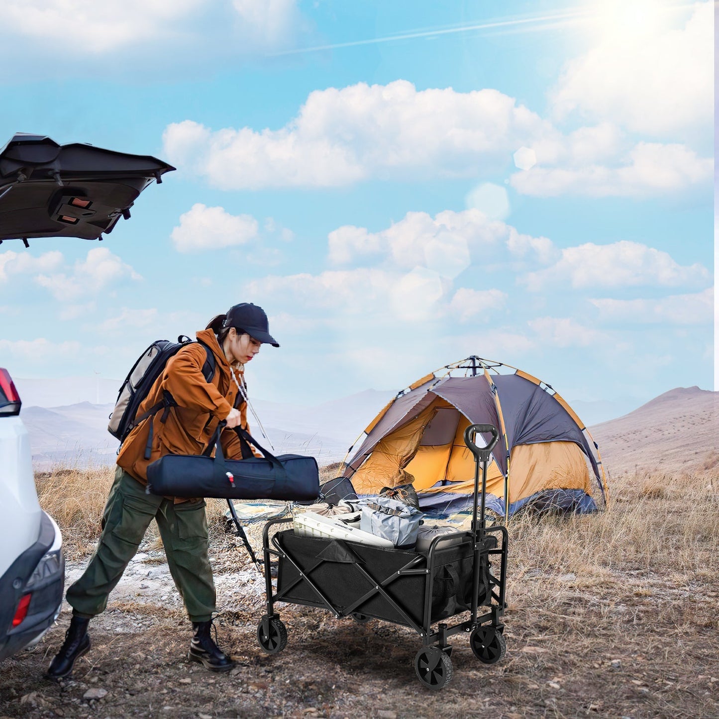 Bollerwagen Transportwagen Faltbar 60L | Karnz