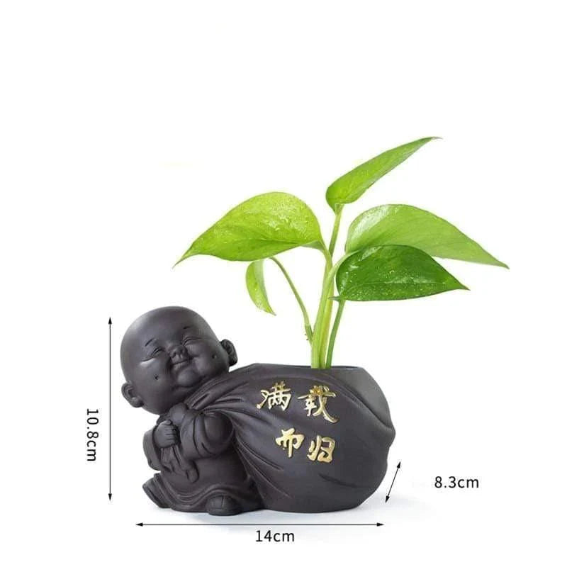 Buddha-Mönch-Blumentopf Karnz