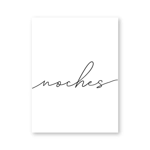 Buenas Noches Gute Nacht Spanische Zitate Post Einfach Schwarz Weiß Zitate Wandkunst Feine Kunstleinwanddrucke Minimalistische Nordische Bilder Für Schlafzimmer