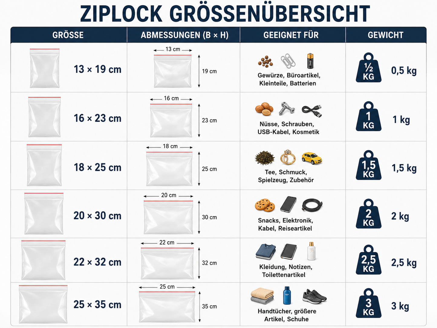 Wiederverschließbare Ziplock-Beutel 100er-Pack | Karnz