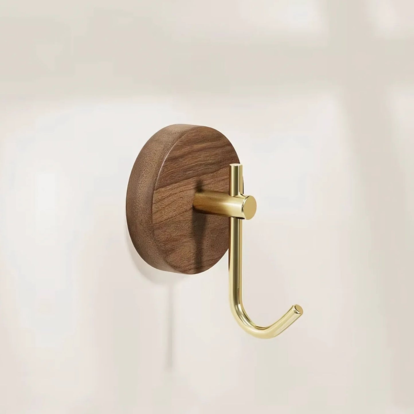 Schicker runder selbstklebender Wandhaken aus Holz