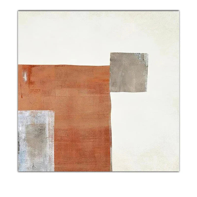 Zeitgenössische abstrakte orange-beige Farbblock-Wandkunst hochwertige Canvas-Drucke quadratisches Format Bilder für Wohnzimmer Schlafzimmer Kunst Dekor