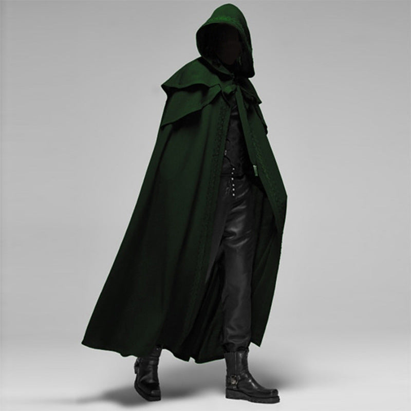 Unisex Kapuzenumhang | Gothic Samt Umhang | Schwarz