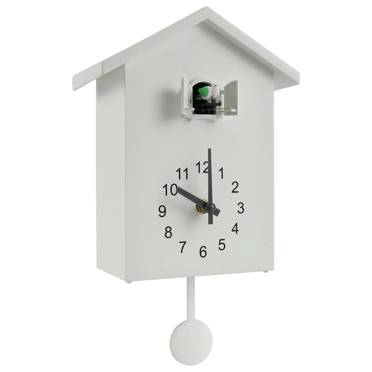 Kuckucksuhr mit Pendel, zierliche Kuckucksuhr mit Vogelmotiv, batteriebetrieben, Wanduhr für die Wohnzimmerdekoration