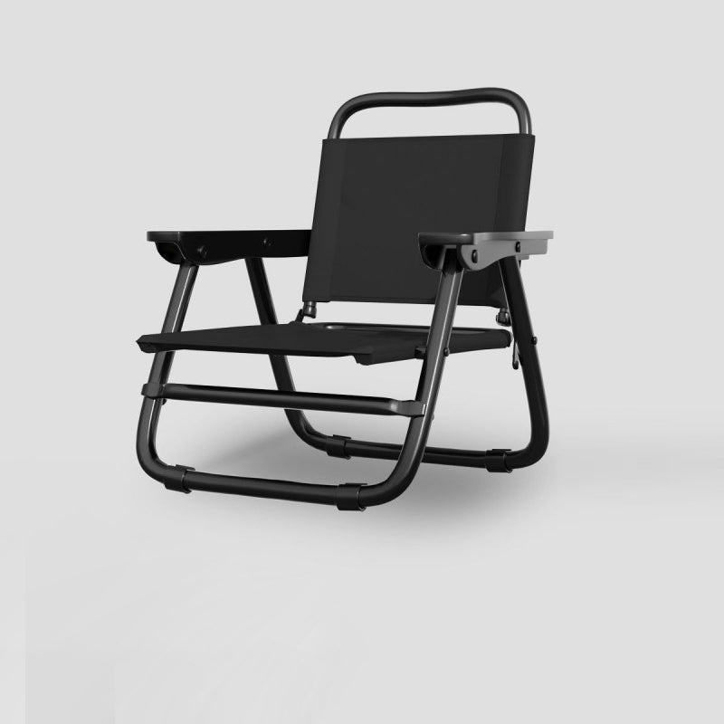 Modern minimalist quadratischer gebogener Oxford-Stoffstahlrohrstuhl mit Rückenlehne und Armlehne für den Außenbereich | Karnz