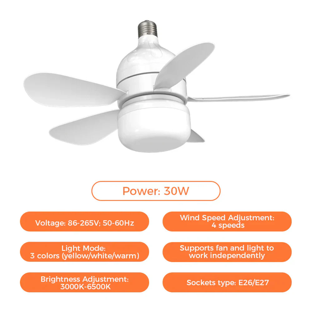 Deckenventilator mit LED-Licht | Karnz