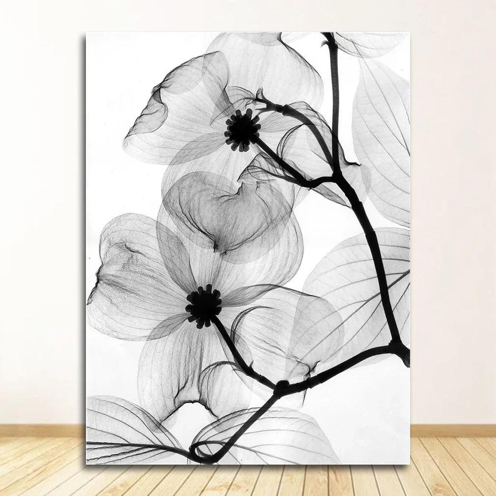 Exotische Blumen Minimalistische Schwarz Weiß Wandkunst Fein Kunst Leinwanddrucke Moderne Botanische Bilder Für Wohn Esszimmer Büro Dekor