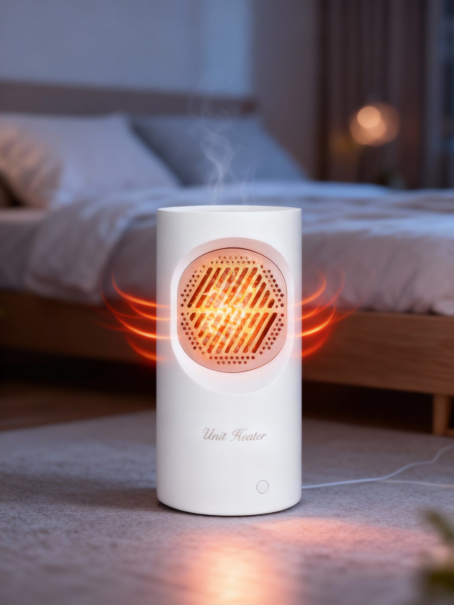 Tragbarer 300-W-Elektro-Miniheizer | Spiralheizelement, 7 Lüfterflügel | Leiser Betrieb