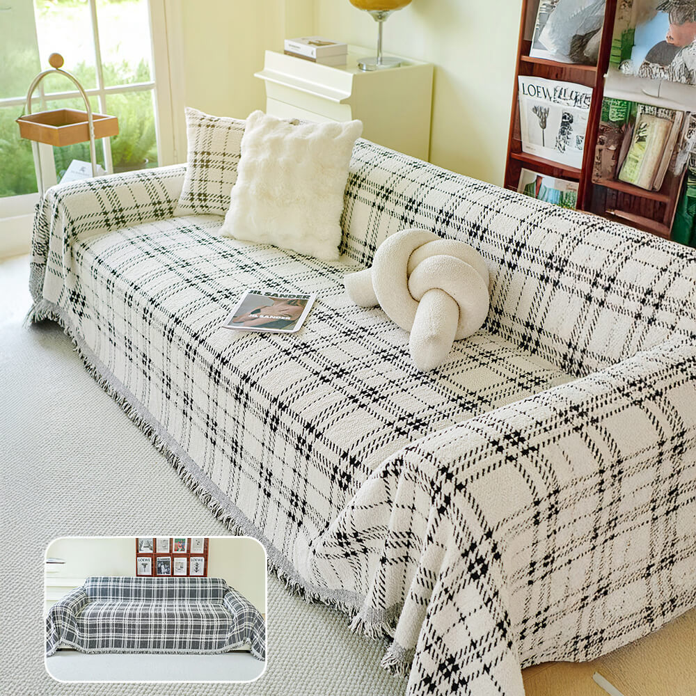 Klassische Karierte Wendbare Kratzfeste Couchdecke Plüsch | Karnz