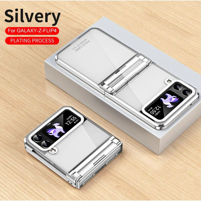 Transparente galvanische Phantomscharnier-Telefonhülle für Samsung Galaxy Z Flip 5 4
