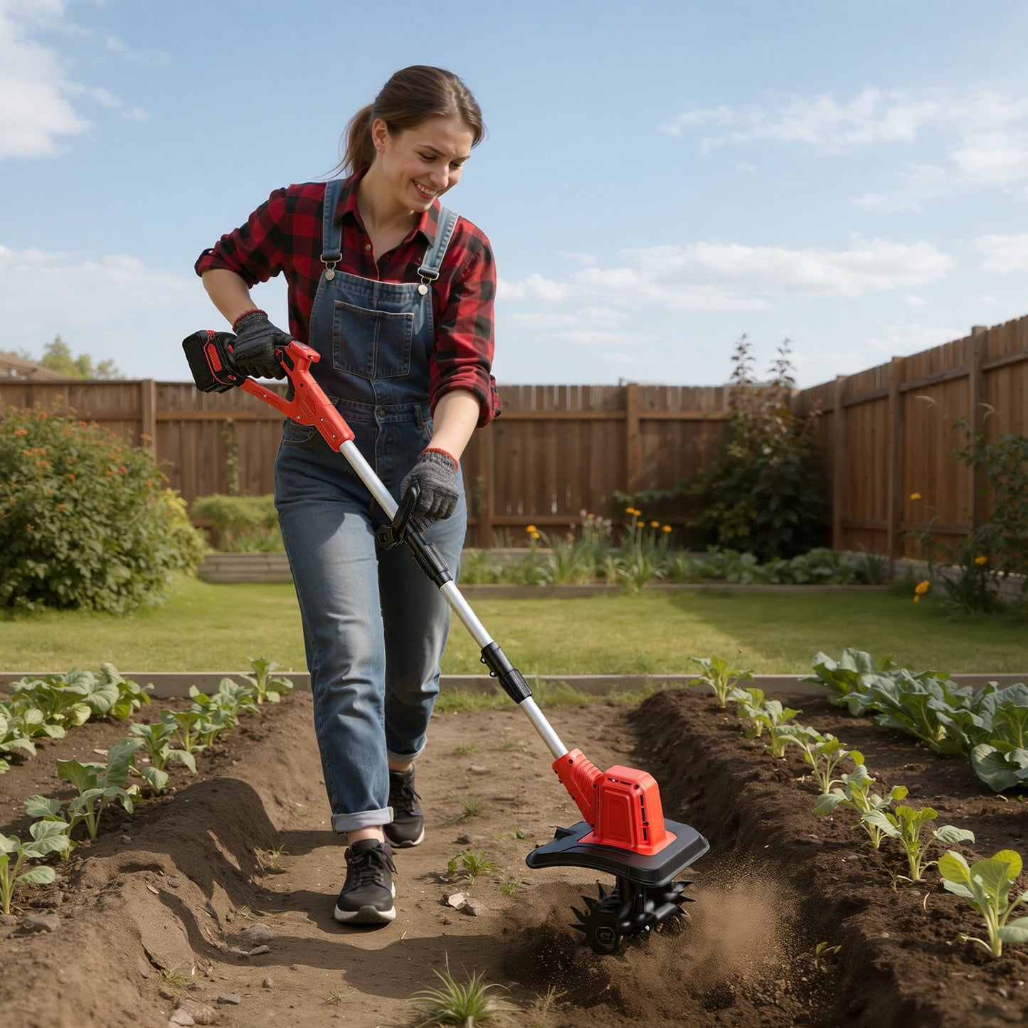 400W Akku Gartenfräse mit 2 Akkus Tragbar | Karnz
