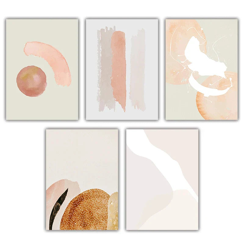Minimalistische Pastell-Aquarell-Wandkunst Feine Kunst Leinwanddrucke Modern abstrakte nordische Bilder für Wohn- und Schlafzimmer Kunstdekoration | Karnz