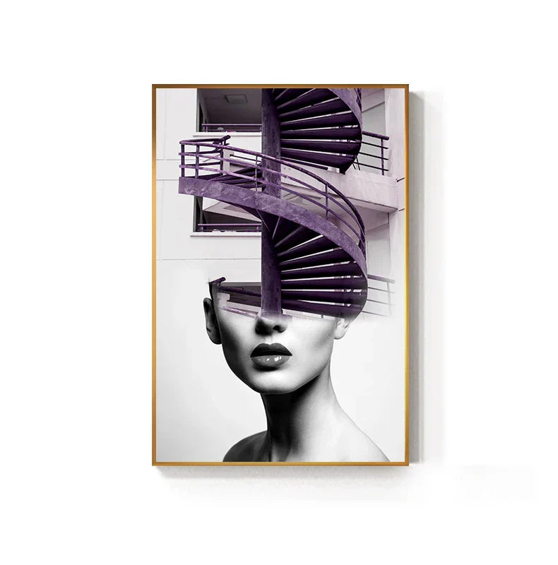 Abstrakte Mode Architektonische Mode Wandkunst Fine Art Leinwanddrucke Bilder Für Moderne Wohnung Wohnzimmer Büro Dekor | Karnz