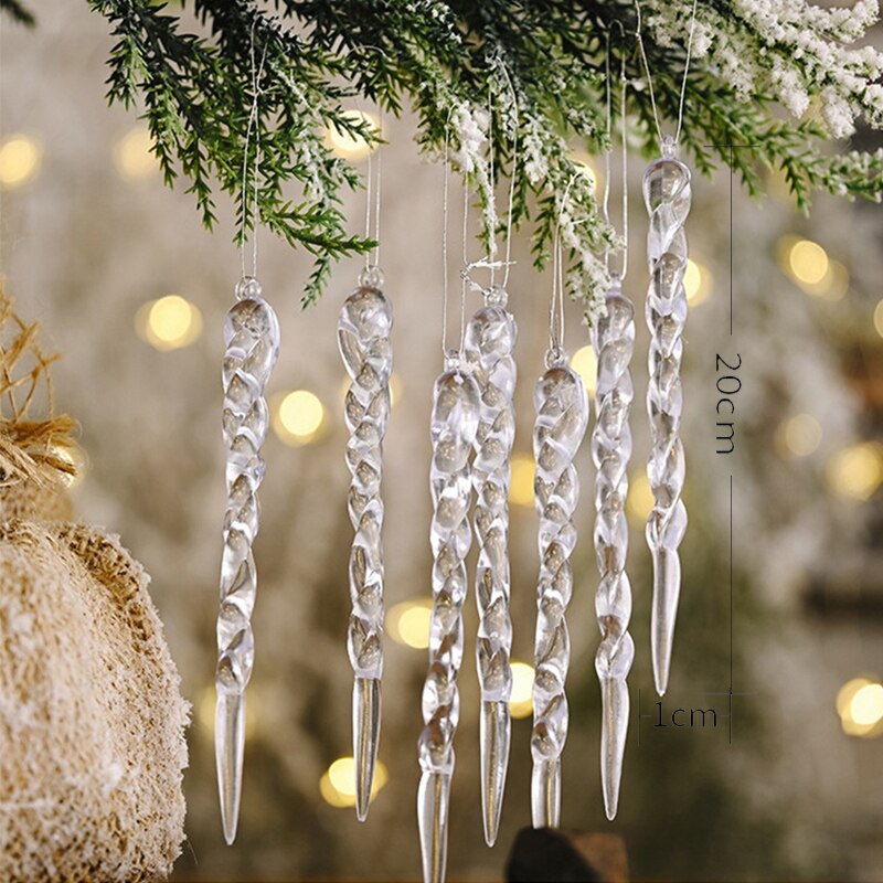 12 Stück Weihnachtsbaumdekoration Künstliche Eiszapfen | Karnz