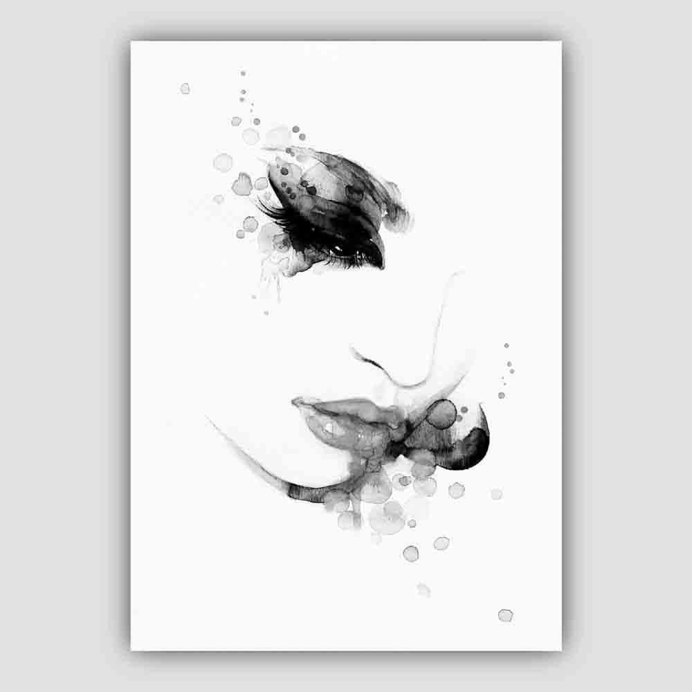 Abstrakte Aquarell-Modeillustrationen, Gesichtsdrucke