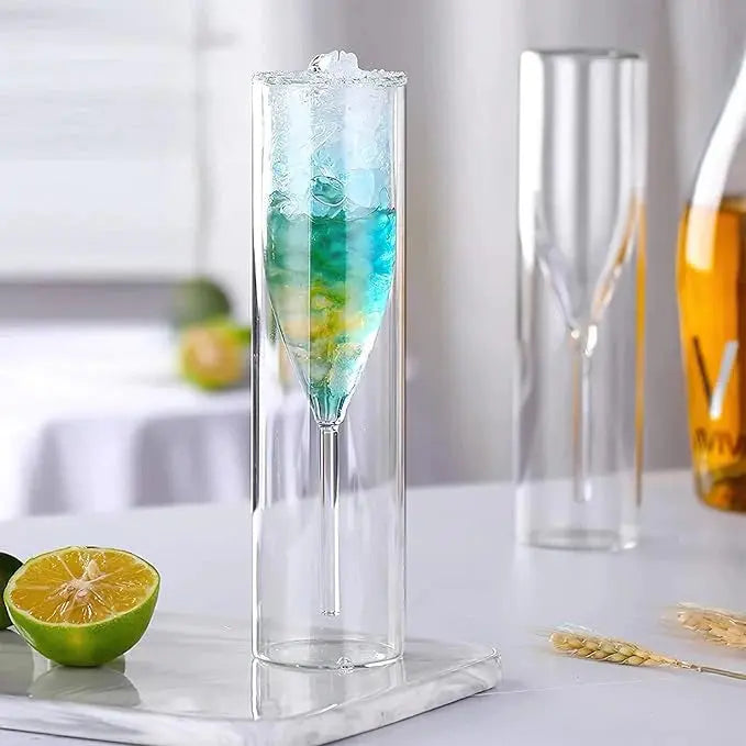 Kristallgläser mit schwebendem Effekt für Champagner