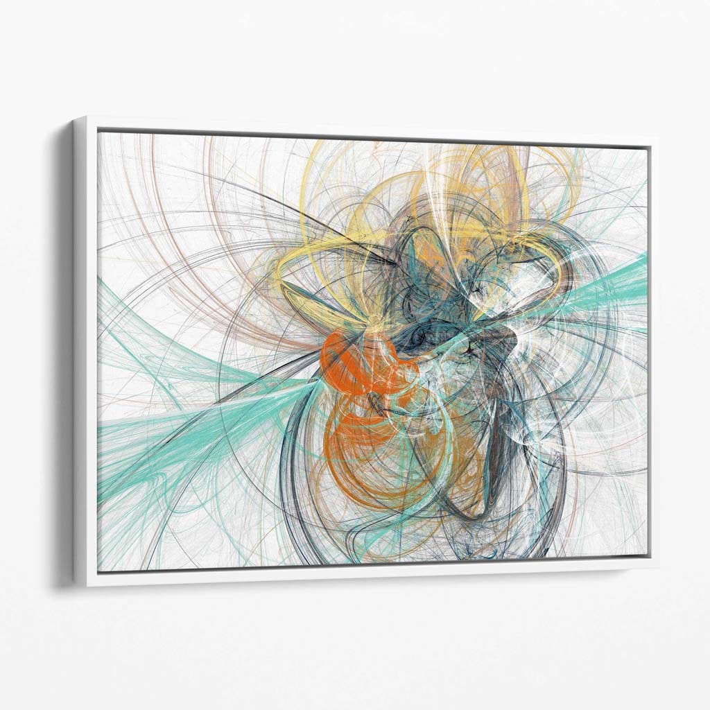 Abstraktes Wandbild aus Leinwand in Mintgrün und Grau (Mixed Media)