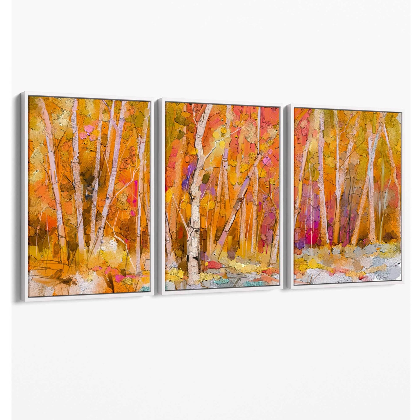Abstraktes Wandbild aus Orangenwald-Leinwand