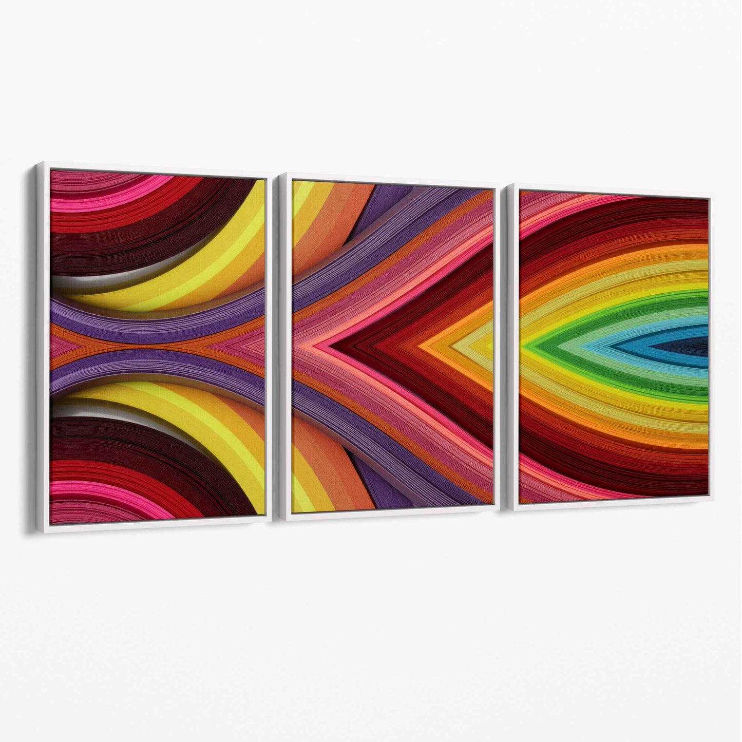 Abstraktes geometrisches Regenbogen-Wandbild auf Leinwand