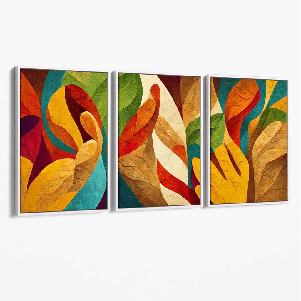 Abstrakte, farbenfrohe Retro-Leinwandkunst
