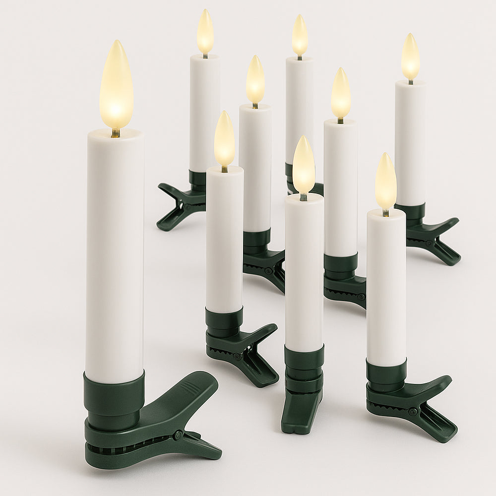 Drahtlose LED-Christbaumkerzen mit Fernbedienung – 10, 20 oder 30 Stück. | Karnz