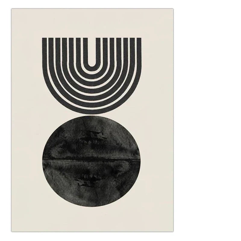 Minimalistische geometrische Sonnen-Mond-Wandkunst feine Kunstleinwanddrucke moderne abstrakte Plakatbilder für Wohnzimmer Esszimmer Kunstdekoration
