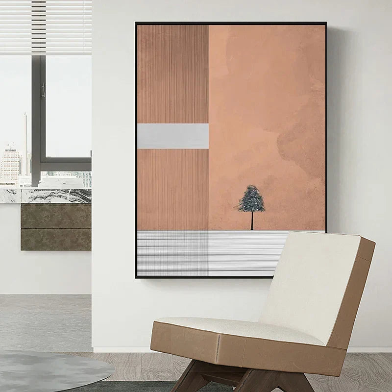 Minimalistische Landschaft Farbblock Abstrakte Wandkunst Fine Art Leinwanddruck Zeitgenössisches Bild Für Moderne Wohnung Wohnzimmer Home Office Dekor
