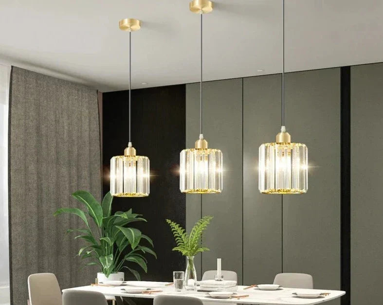 GlinsterLicht - Luxe K9 Kristall-Pendelleuchte mit LED-Beleuchtung für Wohn- oder Esszimmer