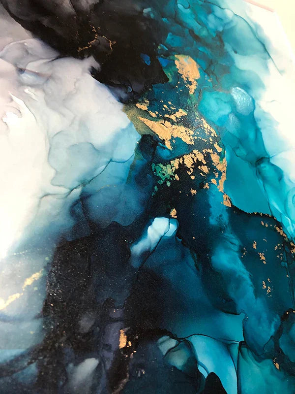 Moderne abstrakte tiefblaue Aqua-Marmor-Druck Wandkunst Fine Art Leinwanddrucke Poster Bilder für Wohn- und Esszimmer Kunstdekoration