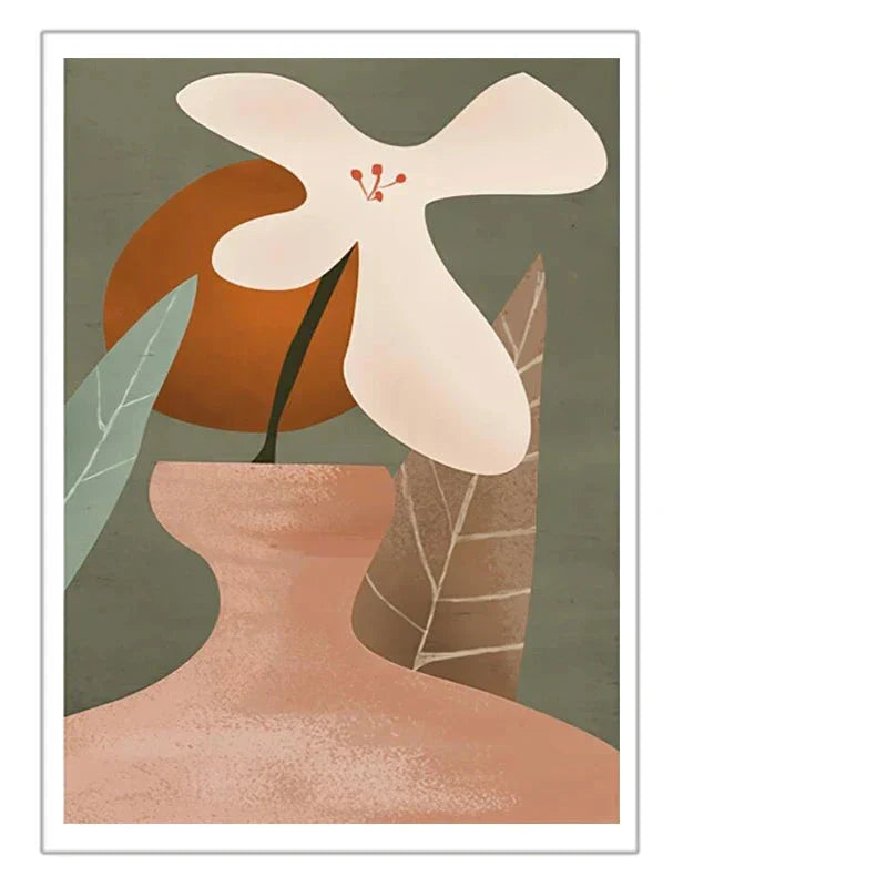 Moderner abstrakter floraler Vase Stillleben Wandkunst Kunstdrucke Bunte Bilder für Wohnzimmer Esszimmer Küchenkunst Dekor