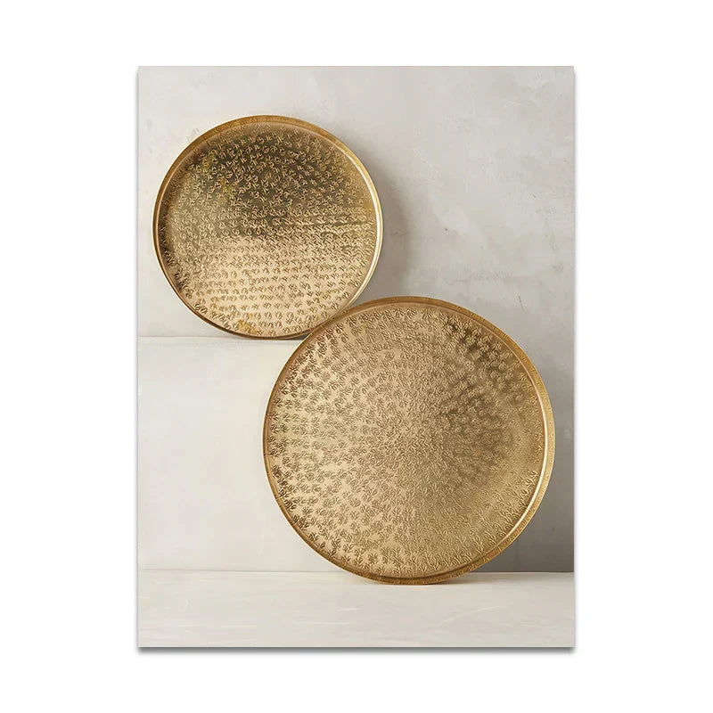 Set von 3PCS Moderne Ästhetik Goldene Bronze Abstrakte Wandkunst Feine Kunst Leinwanddrucke Bilder Für Wohnzimmer Esszimmer Boutique Hotel Kunst Dekor
