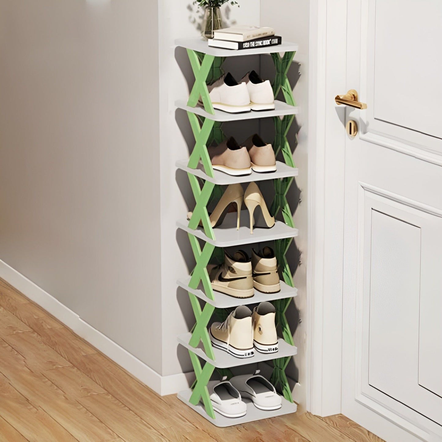 FlexiStack Schuhregal – Faltbarer Schuhorganizer für mehrere Schuhe auf kleinem Raum