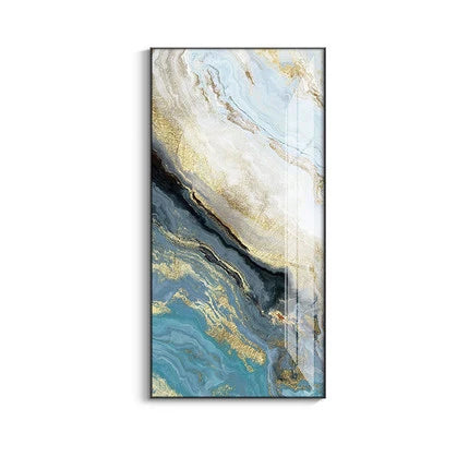 Nordic Aqua Blau Grün Goldene Flüssige Marmor Druck Wandkunst Feine Kunst Leinwand Drucken Bilder Für Luxus Wohnzimmer Foyer Hotel Zimmer Dekor | Karnz