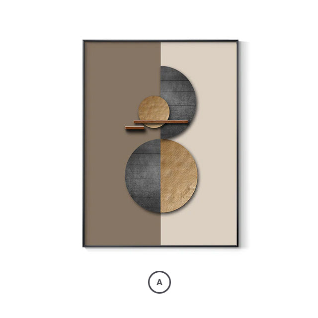 Skandinavische abstrakte sphärische geometrische Wandkunst feine Kunstdrucke auf Leinwand neutrale Farb Bilder für luxuriöses Wohnzimmer Schlafzimmer Büro Innendekoration | Karnz