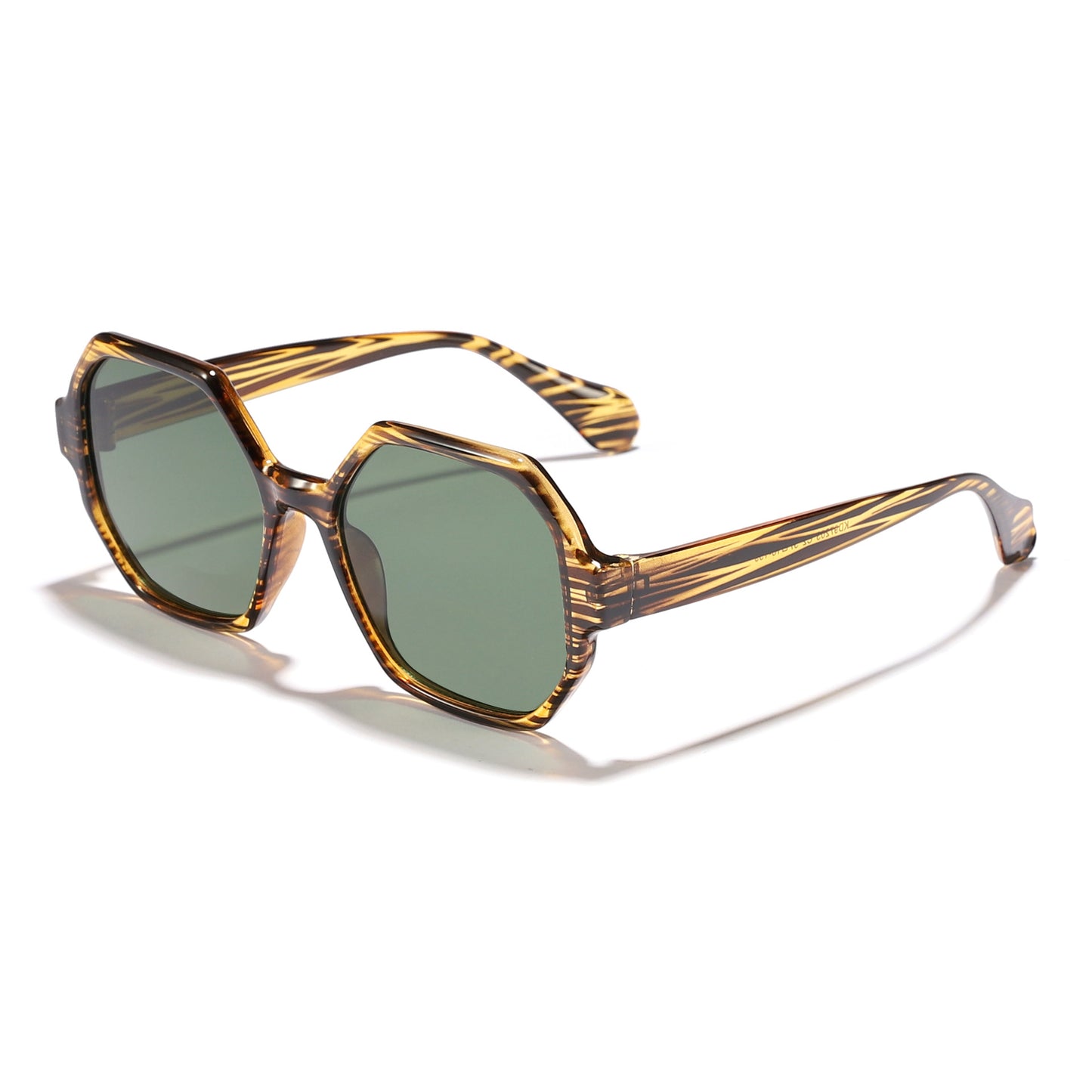 Damen modische Sonnenbrille mit hexagonalem Rahmen und UV-Schutz Karnz