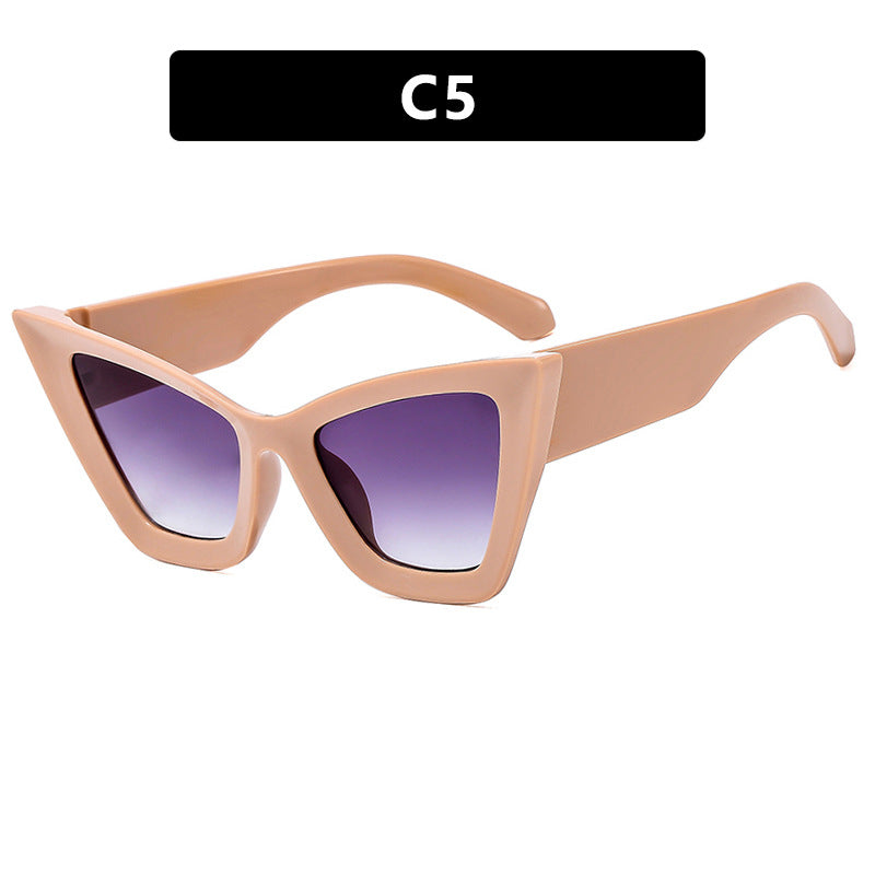 Damen trendige Cat-Eye Sonnenbrille mit robustem Design und UV-Schutz Karnz