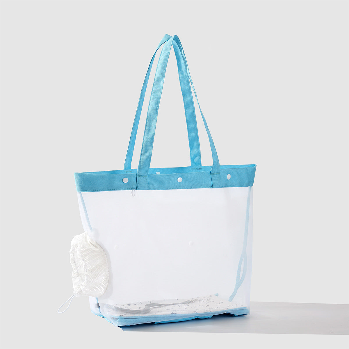 Damen transparente Strandtasche mit robusten Henkel und praktischem Innenfach Karnz