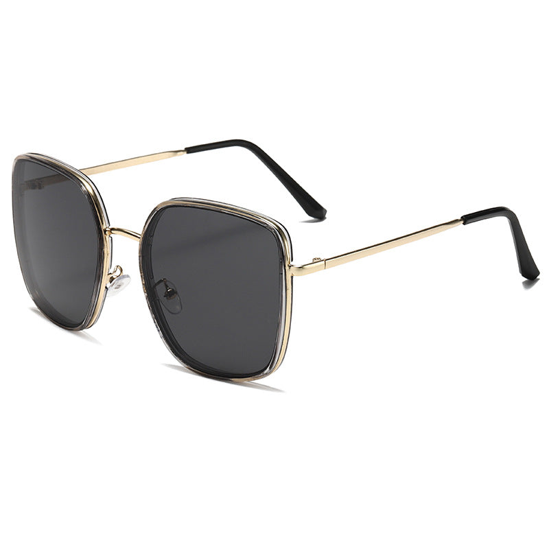 Damen quadratische Sonnenbrille mit luxuriösem Metallrahmen und UV-Schutz Karnz