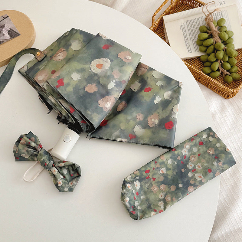 Damen Faltbarer Regenschirm mit floralem Design Karnz