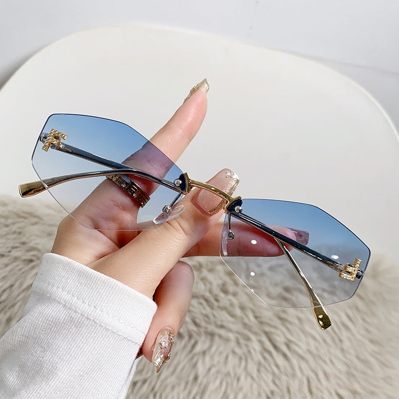 Damen Designer-Sonnenbrille mit innovativem sechseckigem Rahmen Karnz
