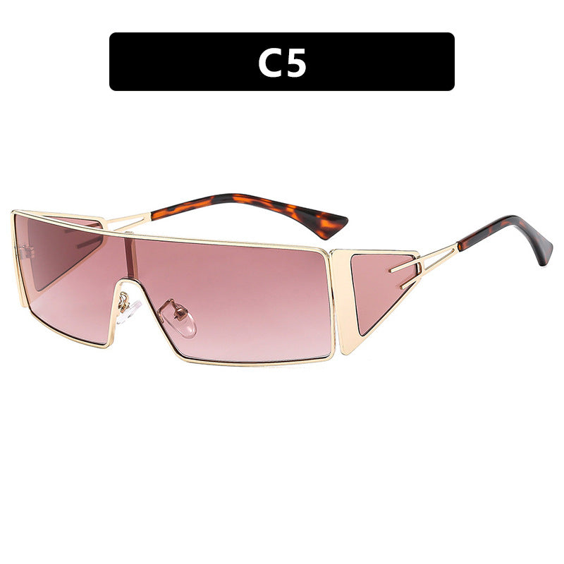 Damen geometrische Sonnenbrille mit futuristischem Design und strapazierfähigem Rahmen Karnz
