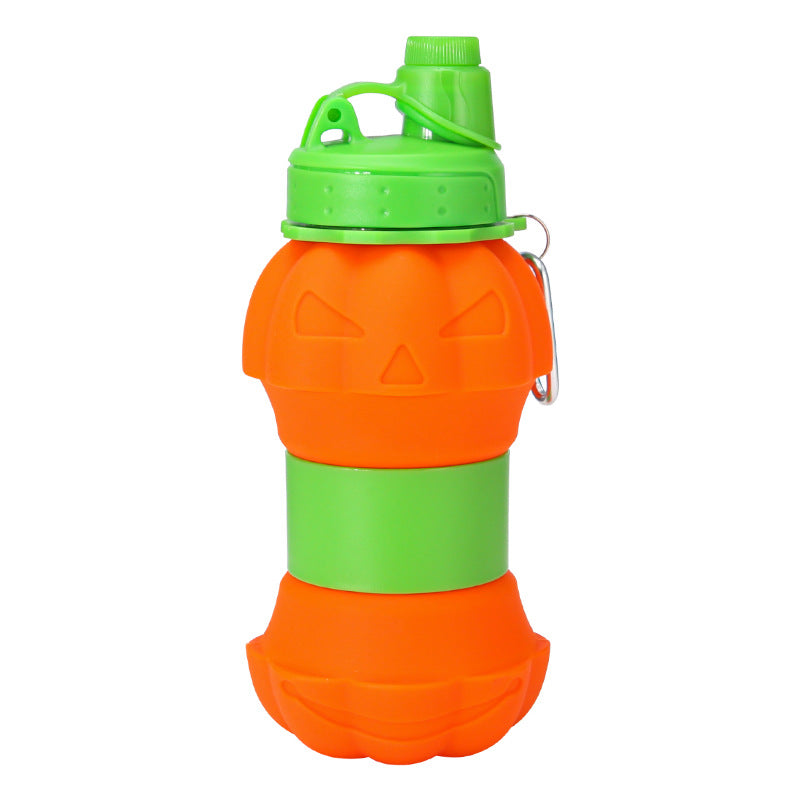 Damen Faltbare Trinkflasche mit Halloween-Kürbis-Design Karnz