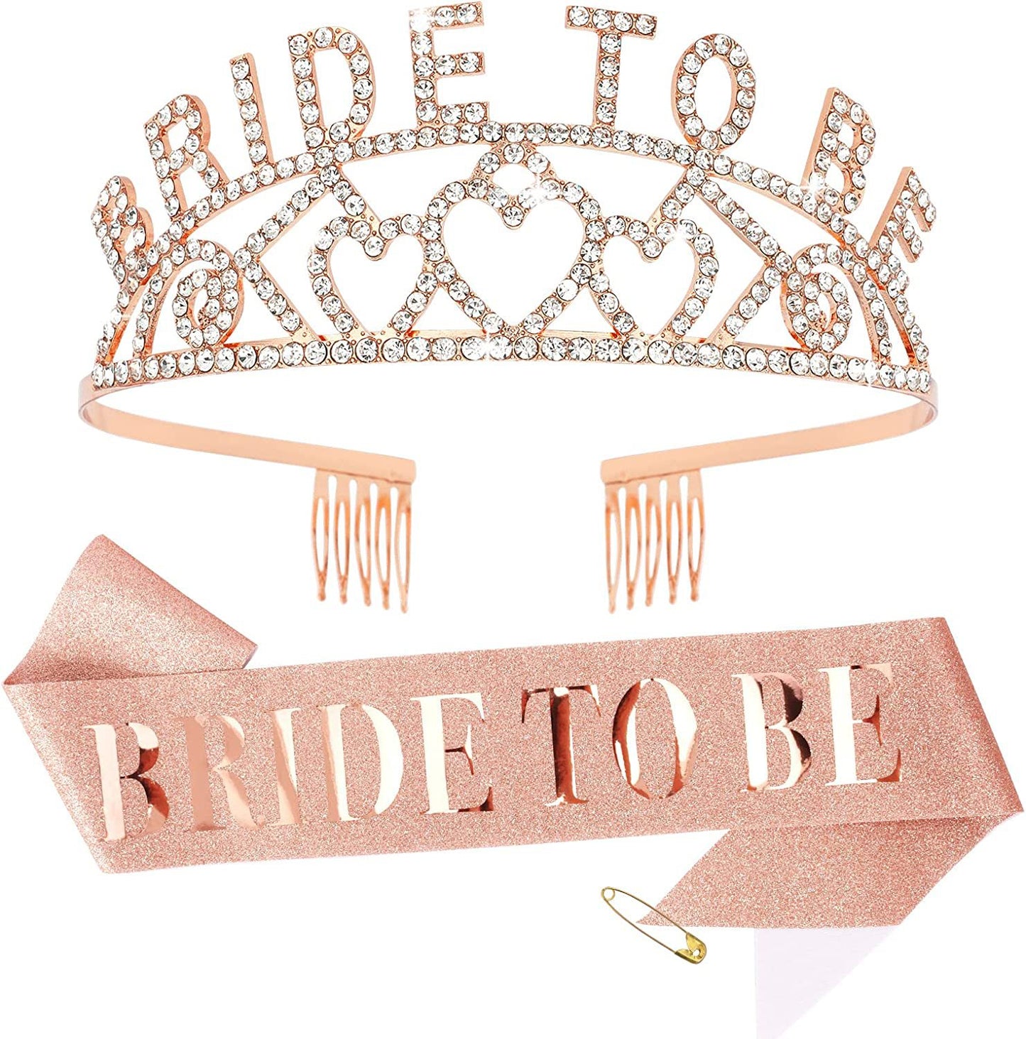 Damen Glitzernde Tiara mit Herzmotiven Karnz