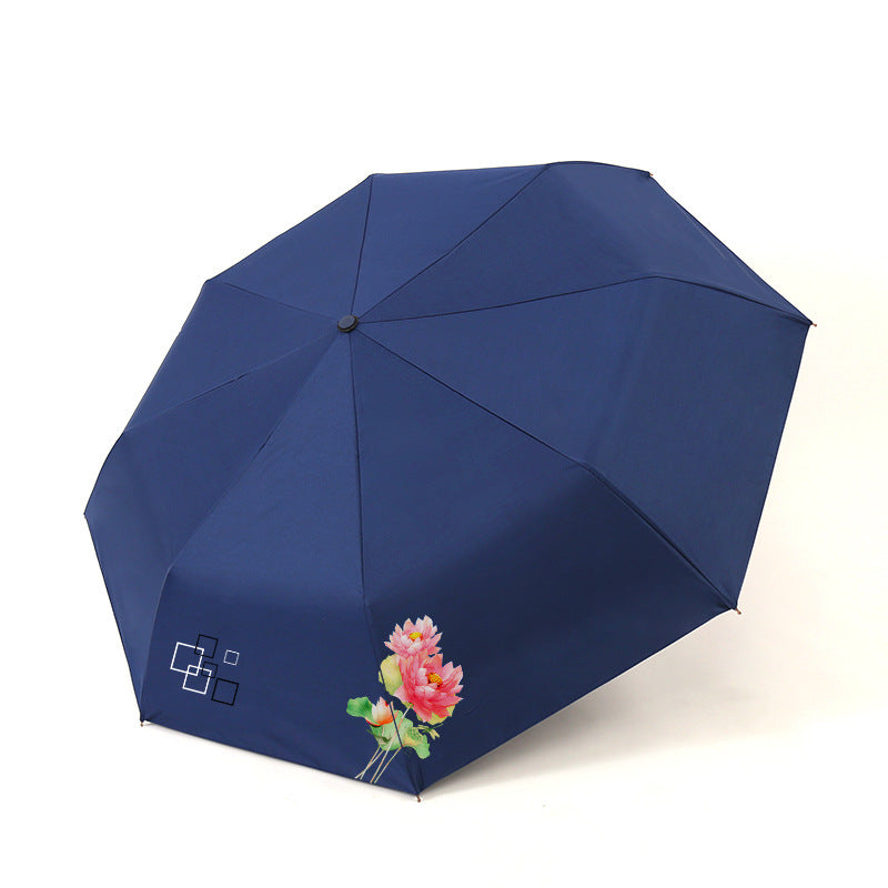 Damen Falt-Regenschirm mit elegantem Blumenmotiv Karnz