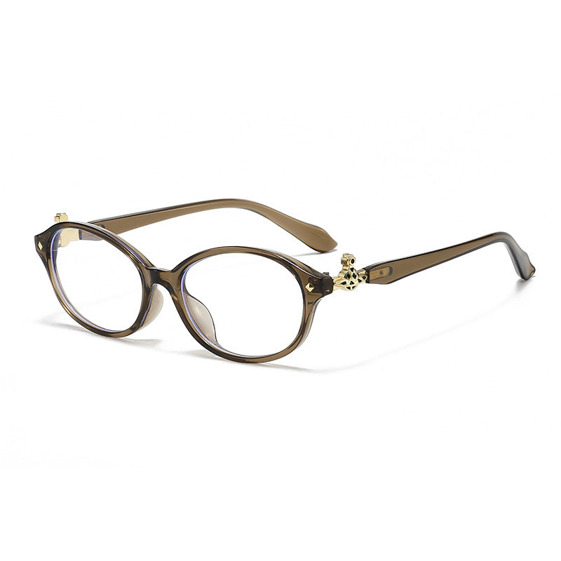 Damen modische optische Brille im eleganten Ova-Design mit goldenen Akzenten Karnz