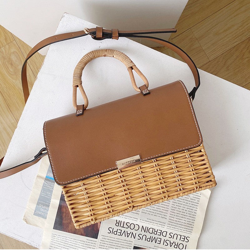 Damen Elegante Handtasche mit geflochtenem Korbdesign Karnz