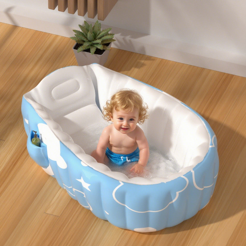 Unisex Aufblasbare Komfort-Badewanne mit seitlichen Ablagen Karnz